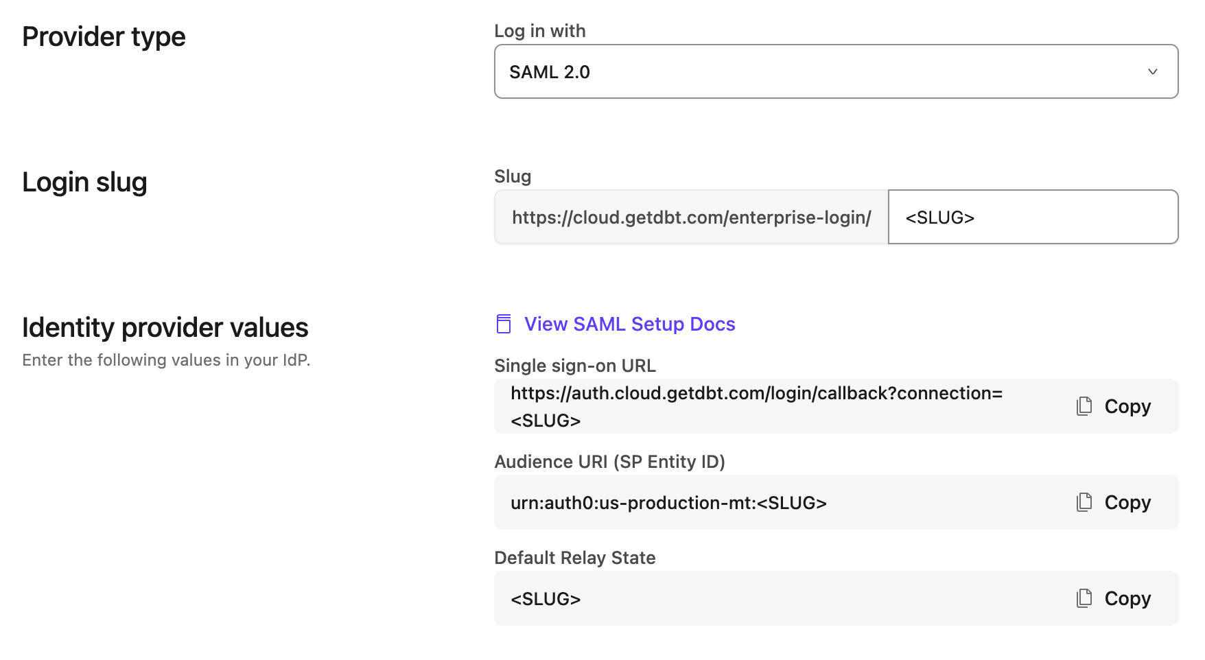 The SSO information in account settings. The SSO information in account settings.